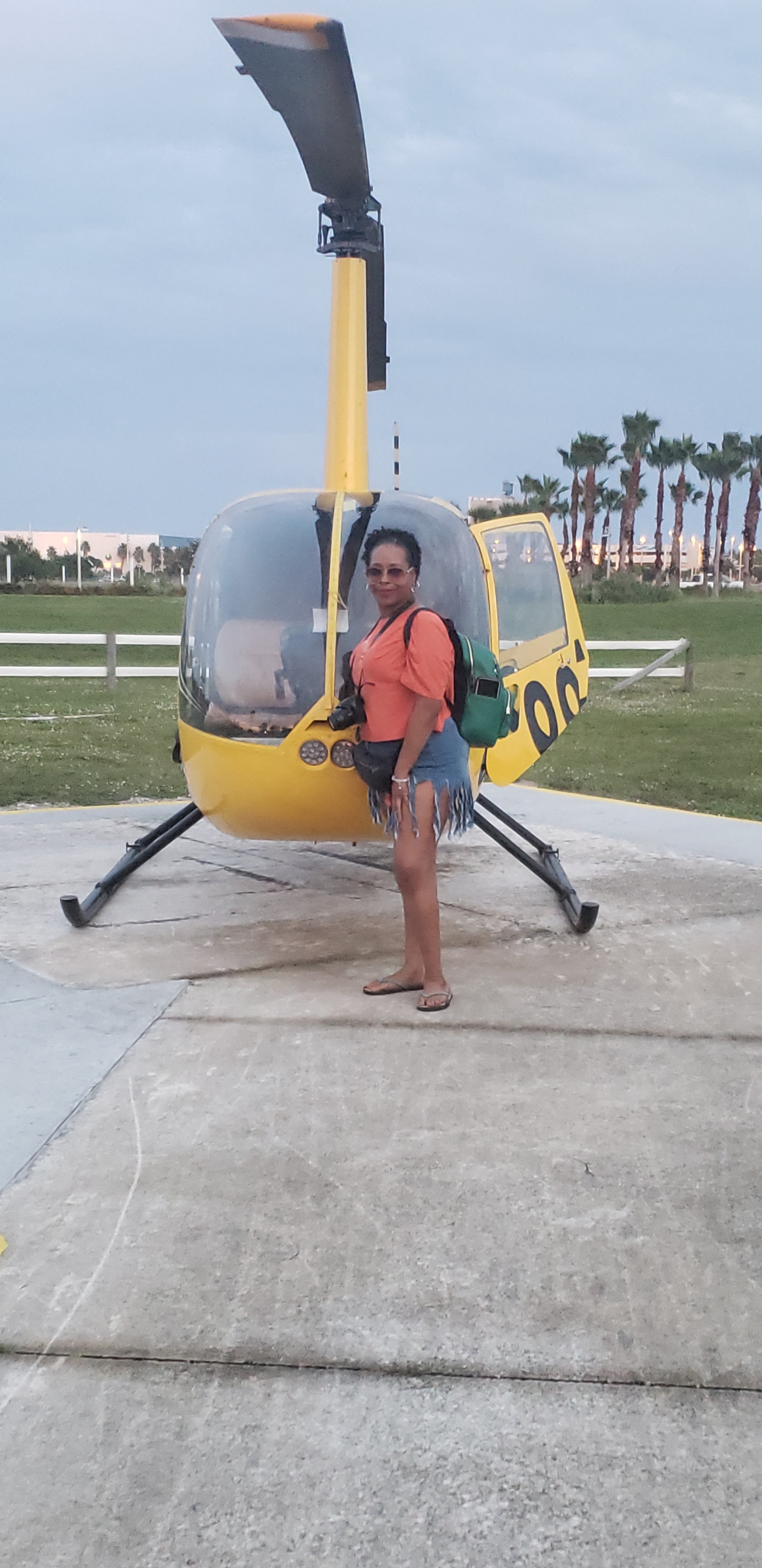 Tangellas first helicopter ride